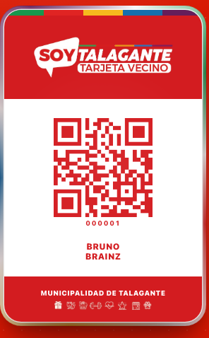 Tarjeta Vecino digital "Soy Talagante" de la Municipalidad de Talagante
